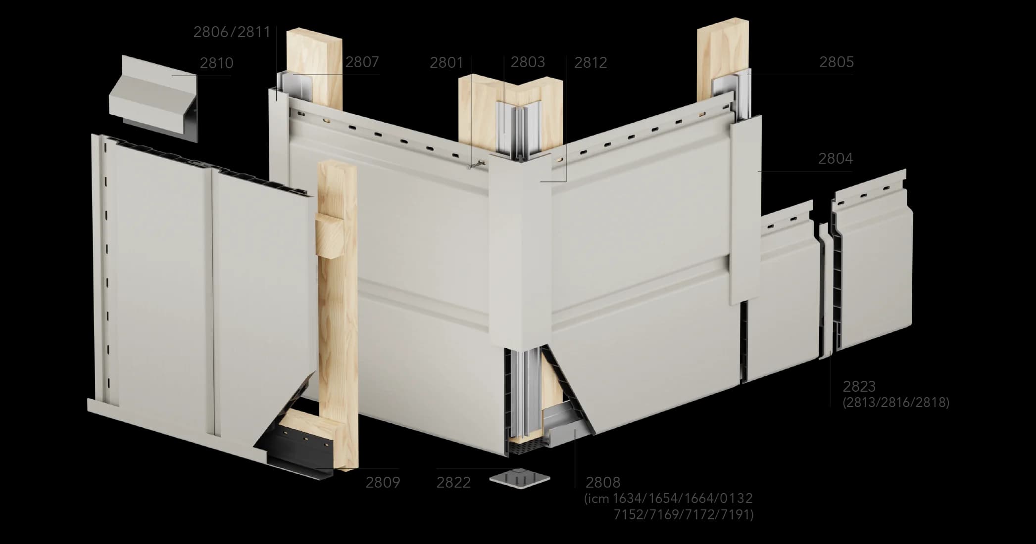Gevelbekleding sponningdeel 167 details